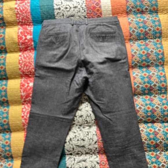 J. Crew Bowery Slim Dark Gray Heringbone Wool Blend Pants, 34x32 - Picture 3 of 9